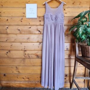 Birdy Grey NWT Ryan Dress Mesh Mauve Bridesmaid Gown‎ Formal Pleated Maxi Size L